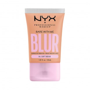 NYX PROFESSIONAL MAKEUP Bare With Me Blur Skin Tint Foundation with Matcha, Glycerin & Niacinamide - Soft Beige 30mL
