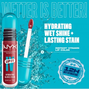 NYX PROFESSIONAL MAKEUP Lip IV Hydrating Glossy Lip Stain with 12HR Hydration - Berry Thirsty 5mL