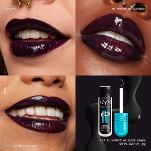 NYX PROFESSIONAL MAKEUP Lip IV Hydrating Glossy Lip Stain with 12HR Hydration - Grape Gushin 5mL