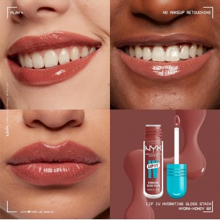 NYX PROFESSIONAL MAKEUP Lip IV Hydrating Glossy Lip Stain with 12HR Hydration - Hydra Honey 5mL