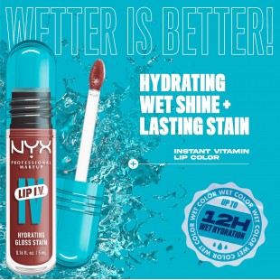 NYX PROFESSIONAL MAKEUP Lip IV Hydrating Glossy Lip Stain with 12HR Hydration - Hydra Honey 5mL