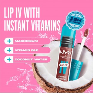 NYX PROFESSIONAL MAKEUP Lip IV Hydrating Glossy Lip Stain with 12HR Hydration - Hydra Honey 5mL