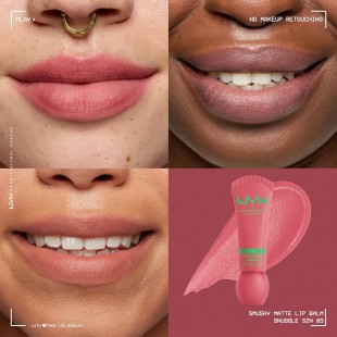 NYX PROFESSIONAL MAKEUP Smushy Matte Lip Balm, Tinted Lip Moisturizer with Soft, Matte Finish Snuggle SZN (Blush Nude) 8mL