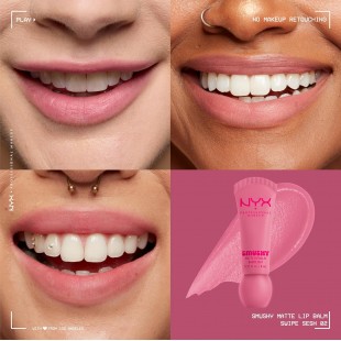 NYX PROFESSIONAL MAKEUP Smushy Matte Lip Balm, Tinted Lip Moisturizer with Soft, Matte Finish Swipe Sesh (Light Dusty Rose) 8mL