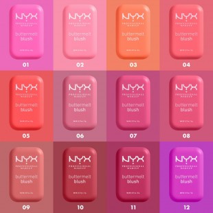 NYX PROFESSIONAL MAKEUP Buttermelt Powder Blush, Up to 12HR Make Up - 01 My Butta Half 5gr
