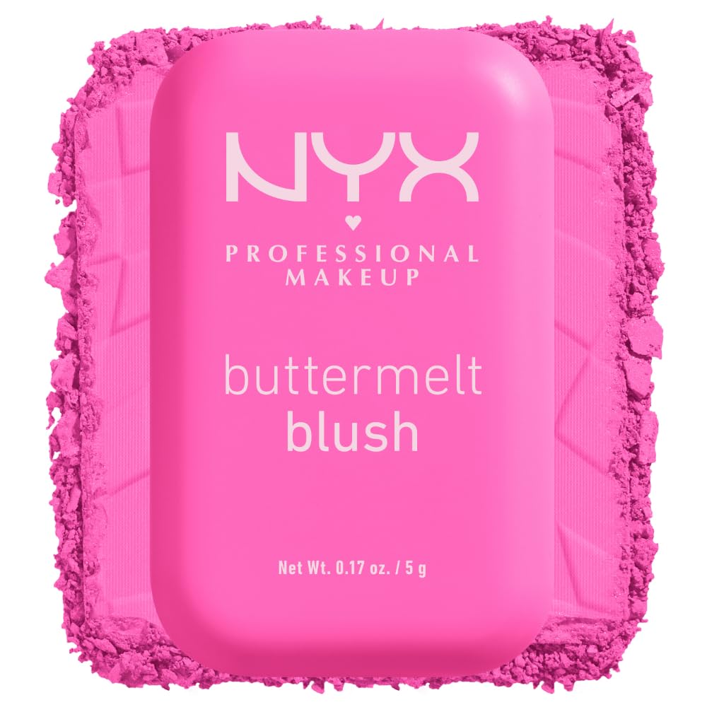 NYX PROFESSIONAL MAKEUP Buttermelt Powder Blush, Up to 12HR Make Up - 01 My Butta Half 5gr