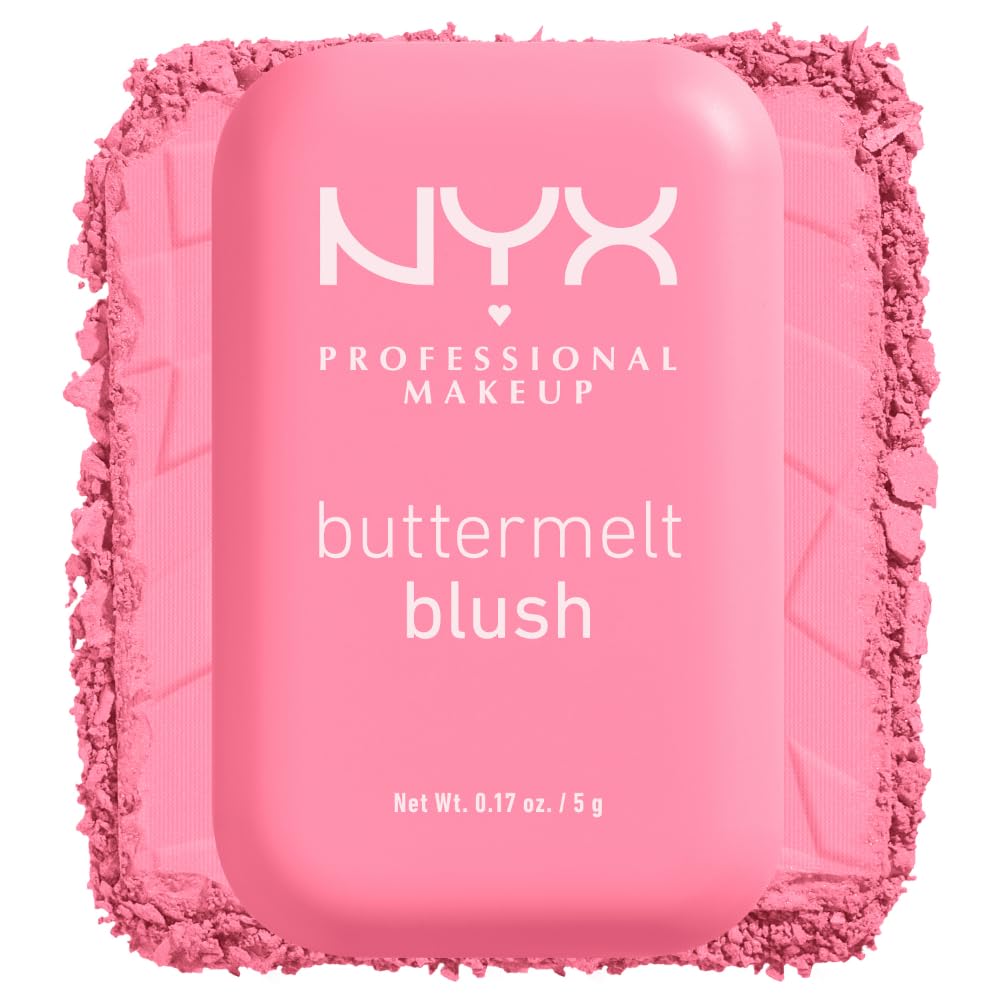 NYX PROFESSIONAL MAKEUP Buttermelt Powder Blush, Up to 12HR Make Up - 02 Butta Together 5gr