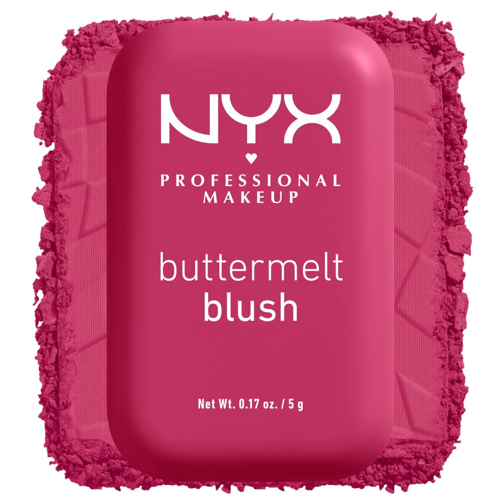 NYX PROFESSIONAL MAKEUP Buttermelt Powder Blush, Up to 12HR Make Up - 11 Butta Than Before 5gr