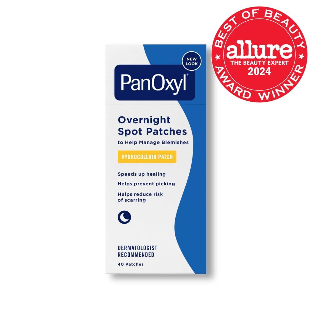 PanOxyl PM Overnight Spot Patches, Advanced Hydrocolloid Healing Technology, Fragrance Free, 40 Patches