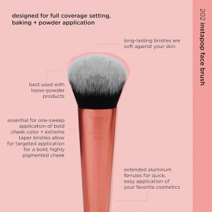 Real Techniques Seamless Complexion Makeup Brush, For Foundation, Primer, & Moisturizer, 1 Count