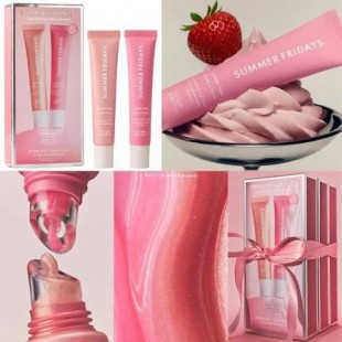 Summer Fridays Sweet Pink Duo with Birthday Cake + Strawberry Soft Serve Lip Butter Balm