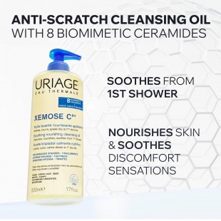 Uriage Xémose Face & Body Gel-in-Oil Wash For Very Dry Skin 500mL