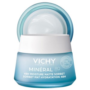 Vichy Minéral 89 Matte Sorbet Face Moisturizer For Oily Skin, Mattifying Moisturizer, Hyaluronic Acid + Niacinamide + Salicylic Acid 50mL